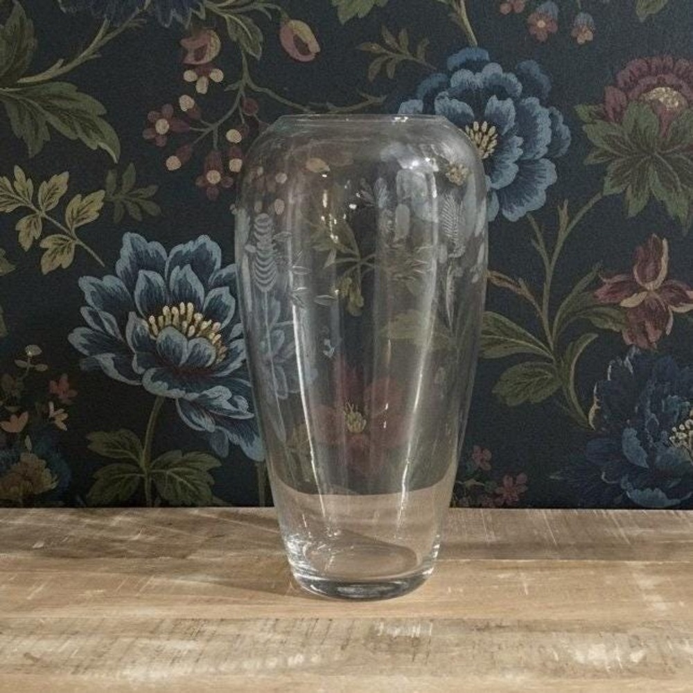 Princess House Heritage Crystal Vase, Vtg Etched Floral, Replacement Centerpiece